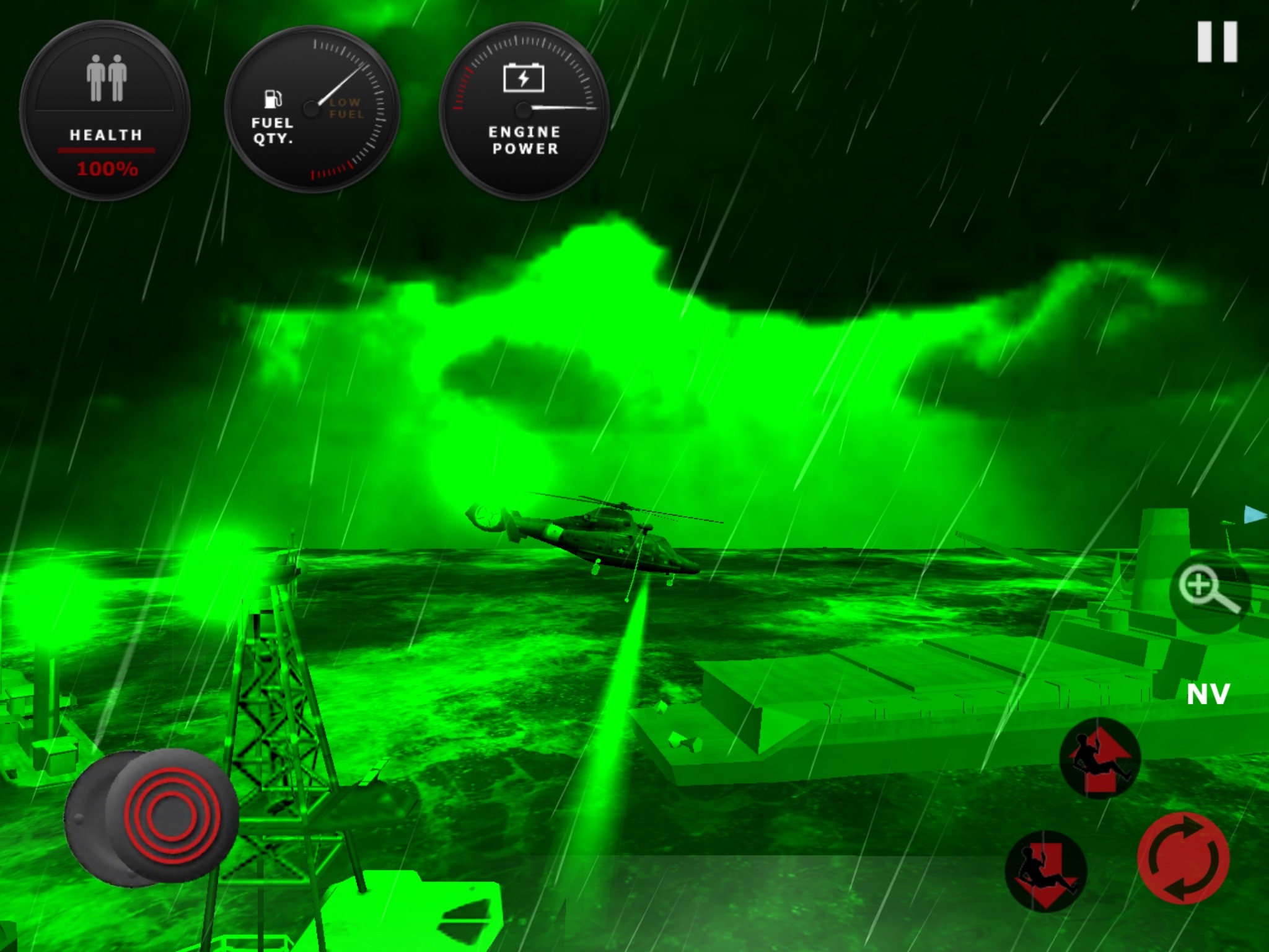 Helicopter Rescue night vision mode