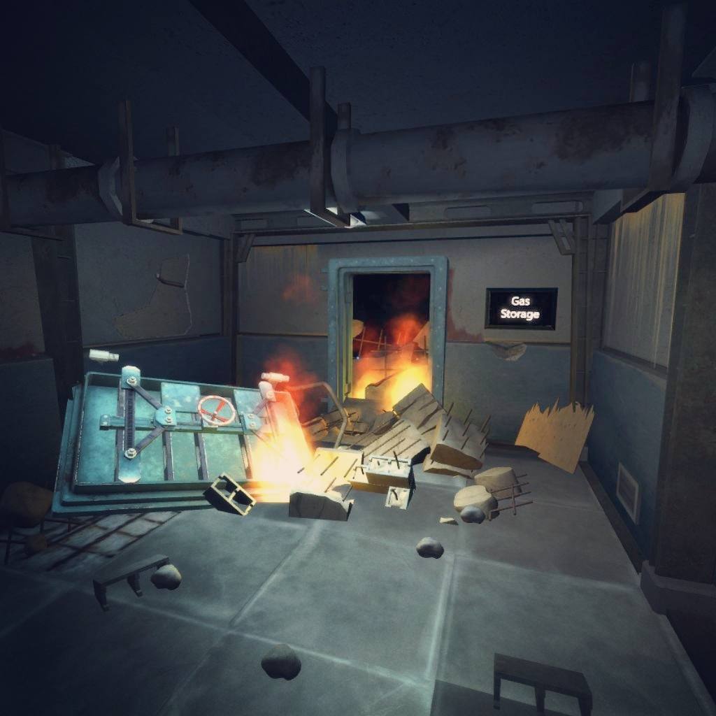 VR Horror Room on fire